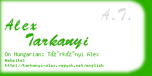 alex tarkanyi business card